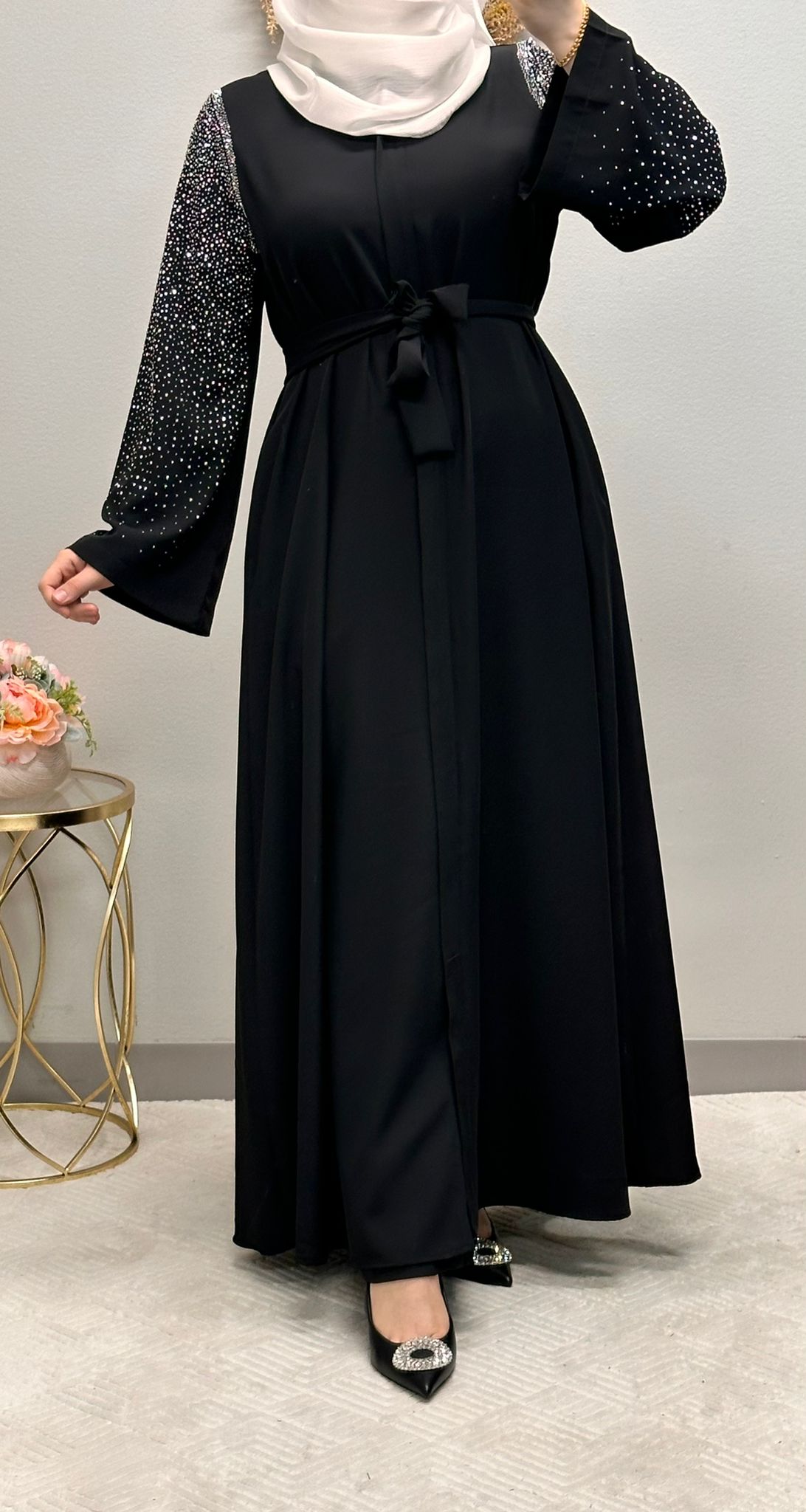 Starry Sleeve Closed Abaya