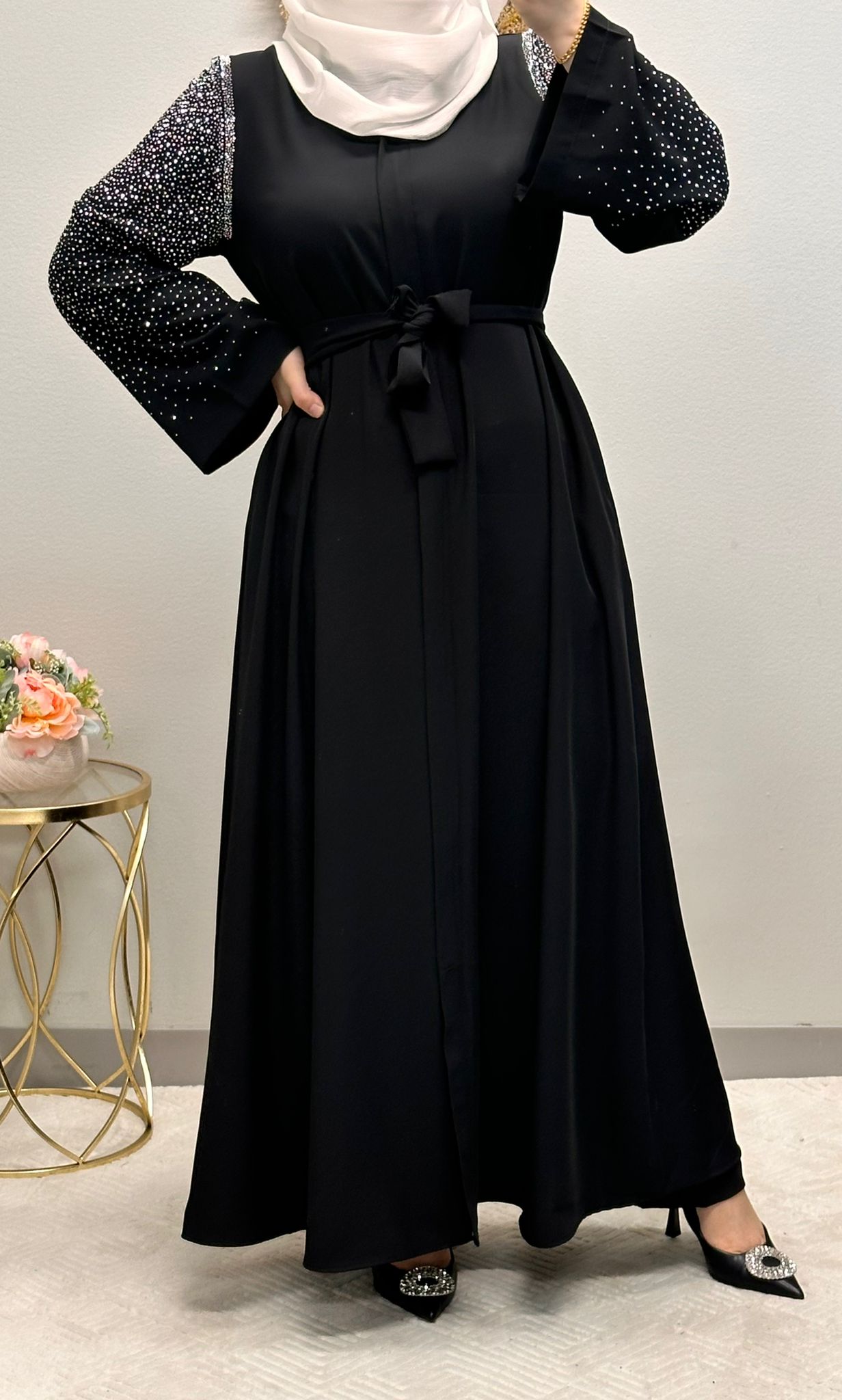 Starry Sleeve Closed Abaya