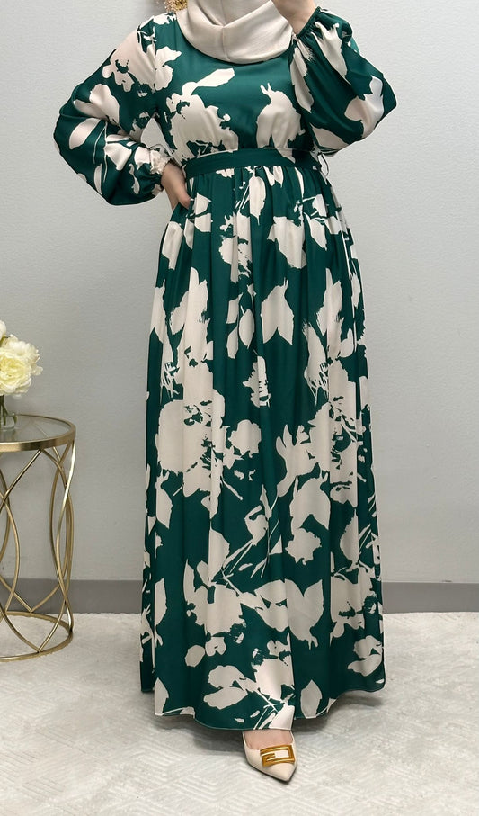 Floral Satin Maxi Dress: Statement Piece