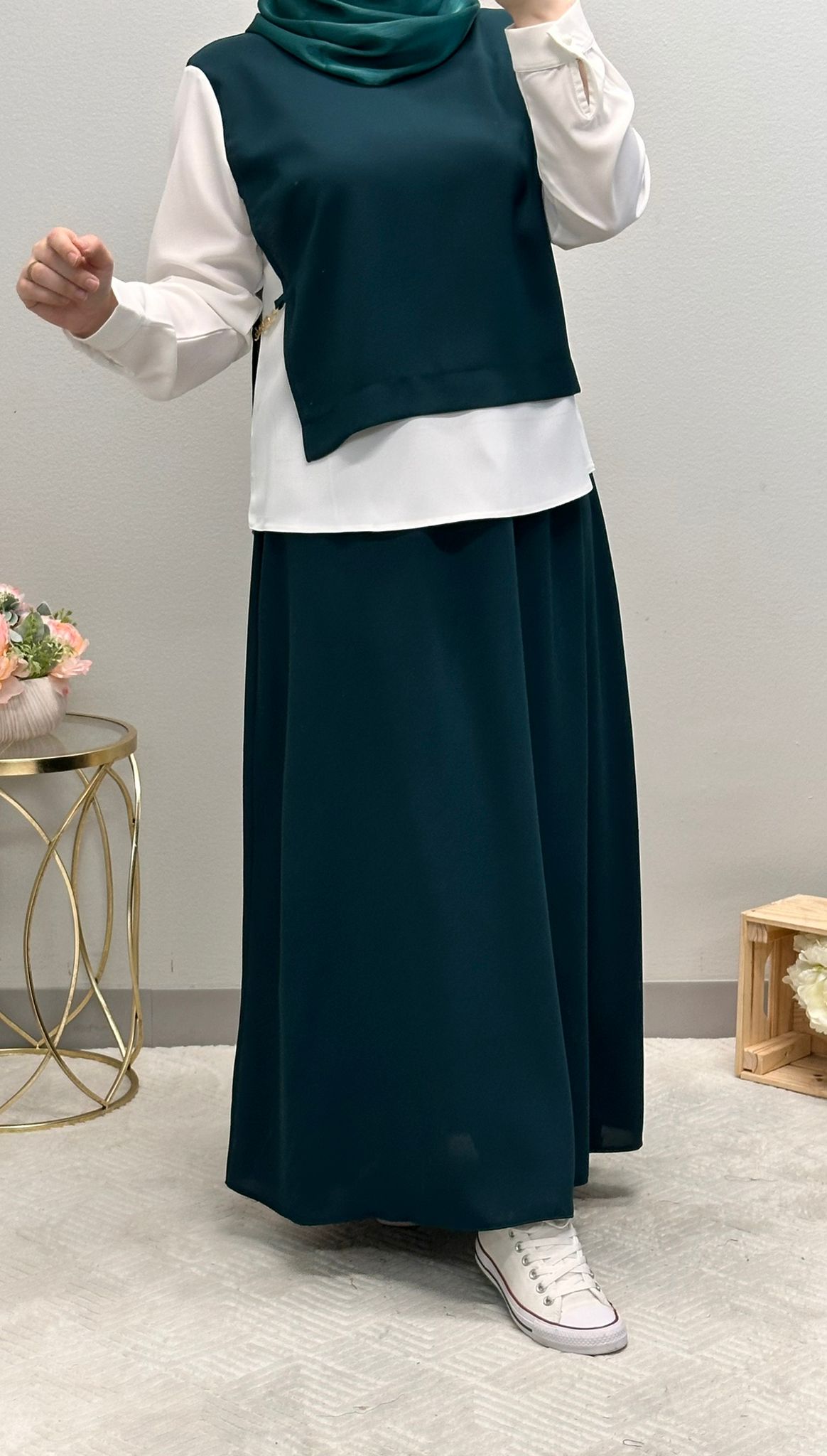 Modest Skirt Set with Accessorized Belt