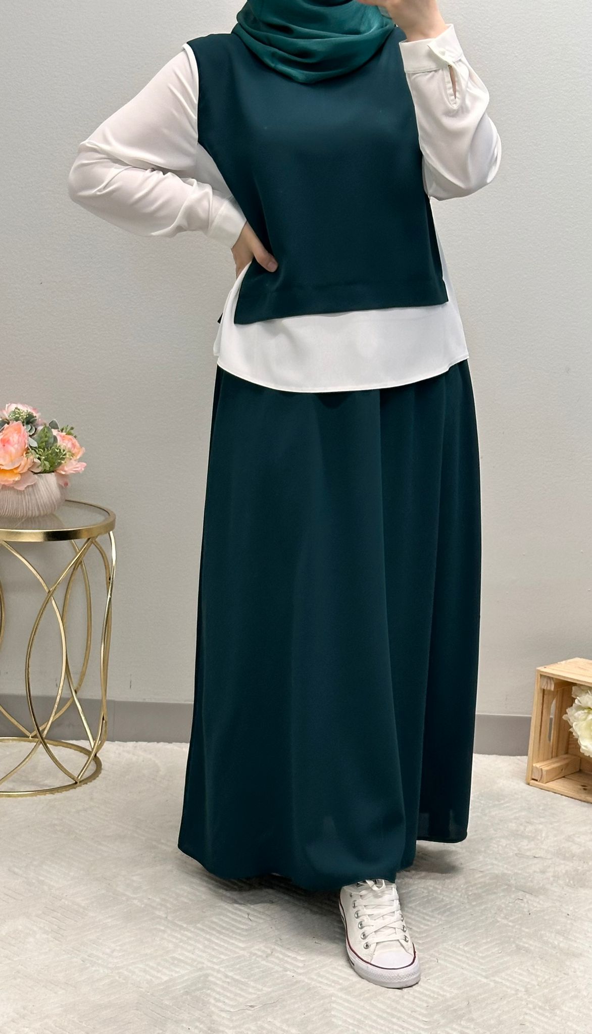 Modest Skirt Set with Accessorized Belt