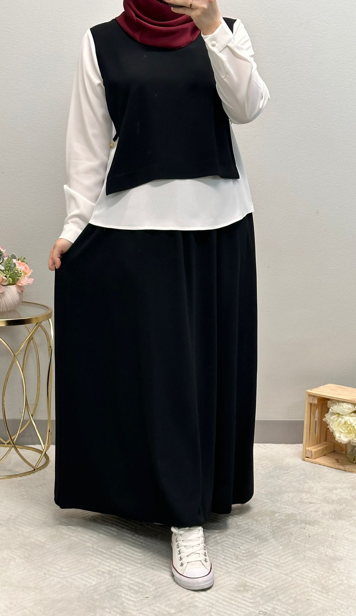 Modest Skirt Set with Accessorized Belt