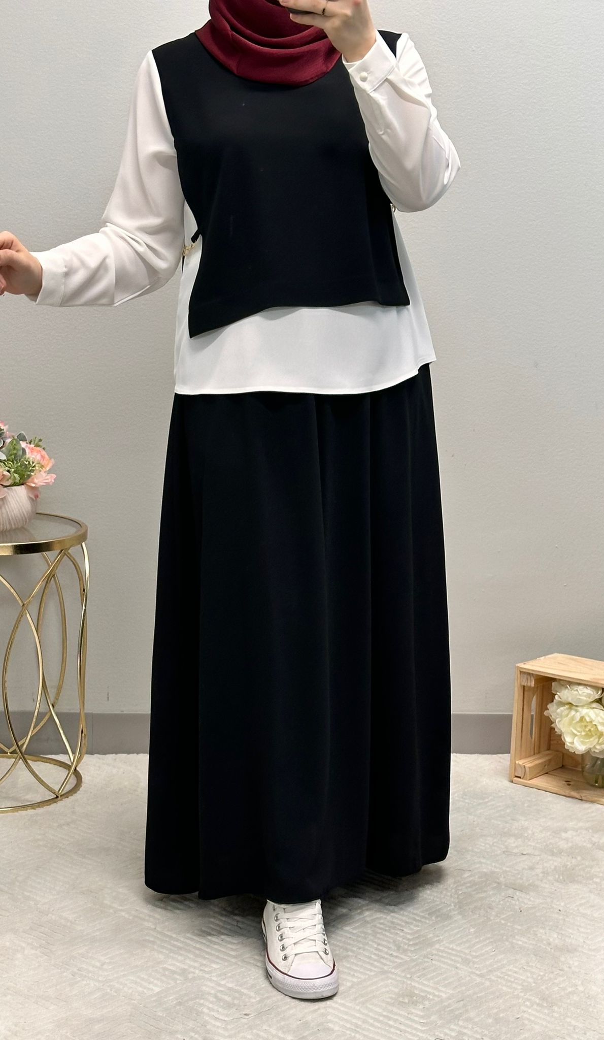 Modest Skirt Set with Accessorized Belt