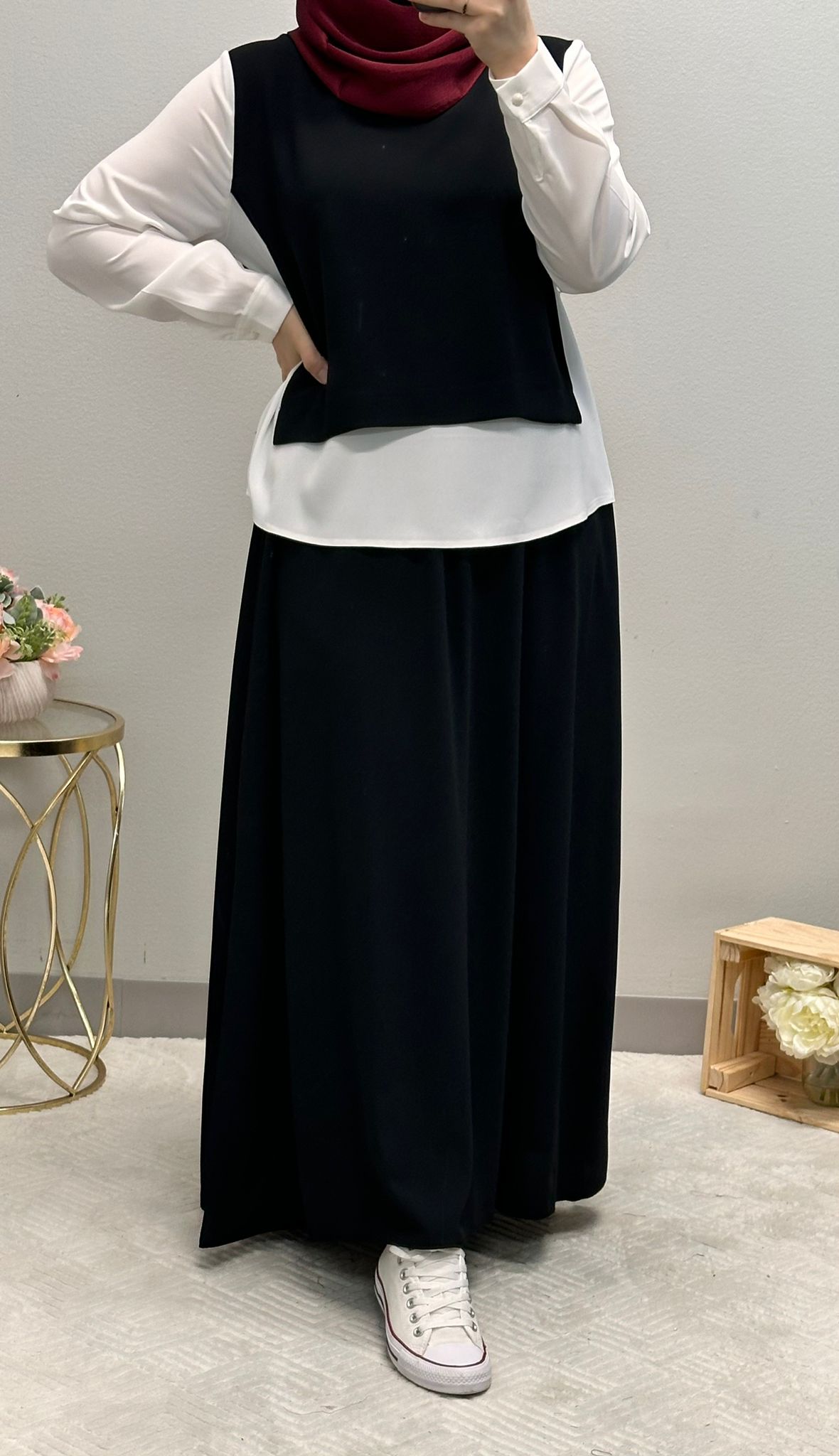 Modest Skirt Set with Accessorized Belt