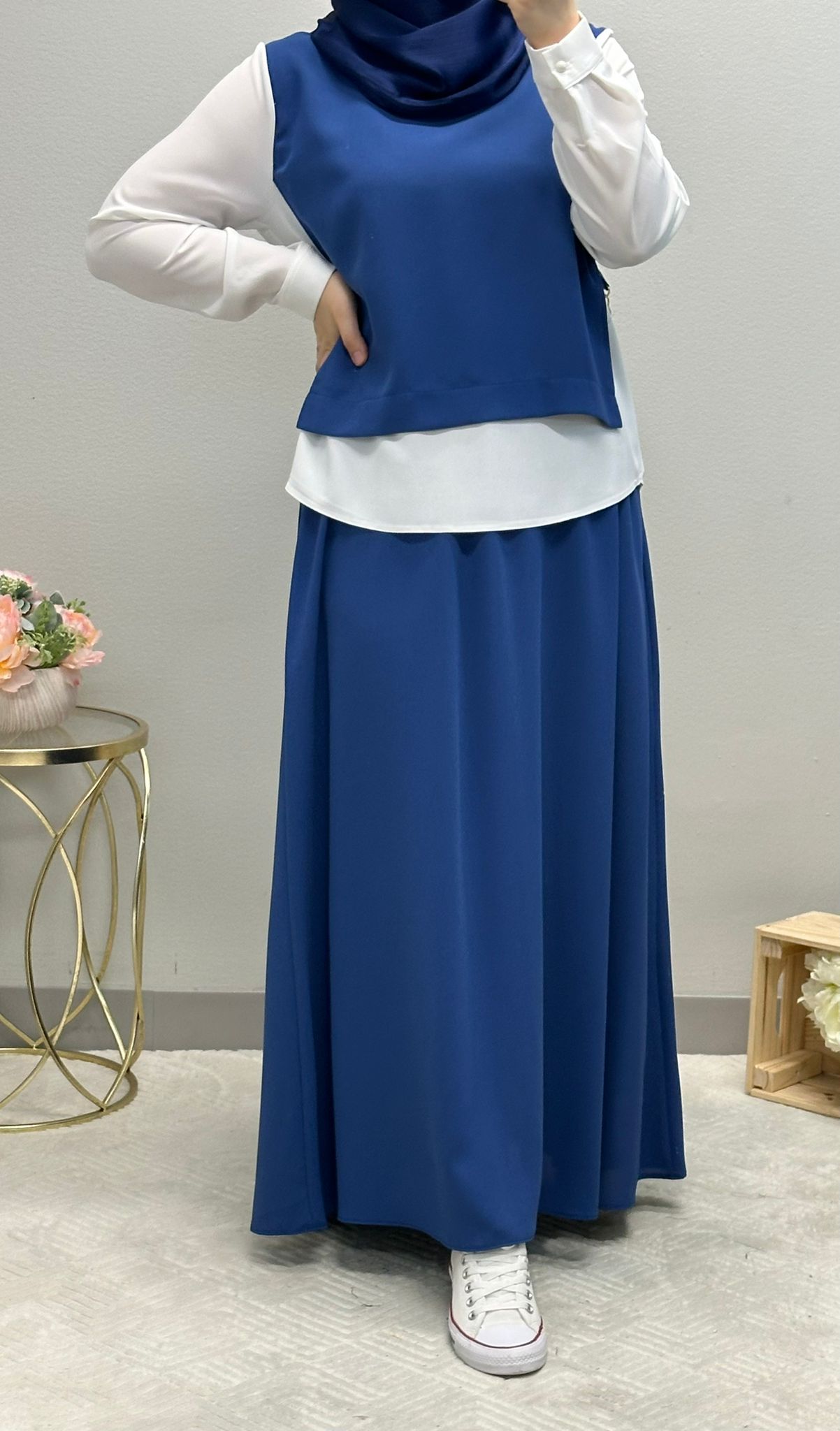 Modest Skirt Set with Accessorized Belt