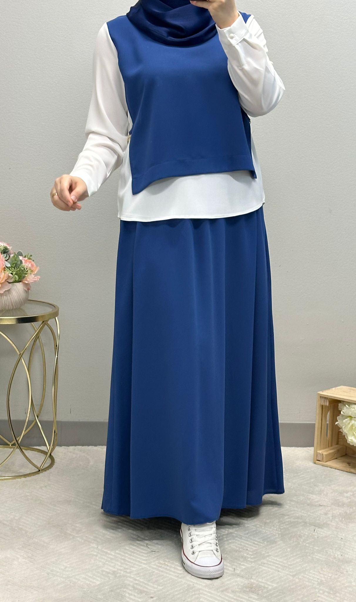 Modest Skirt Set with Accessorized Belt