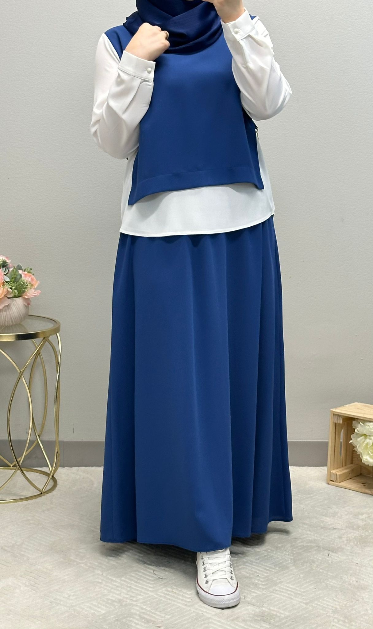 Modest Skirt Set with Accessorized Belt