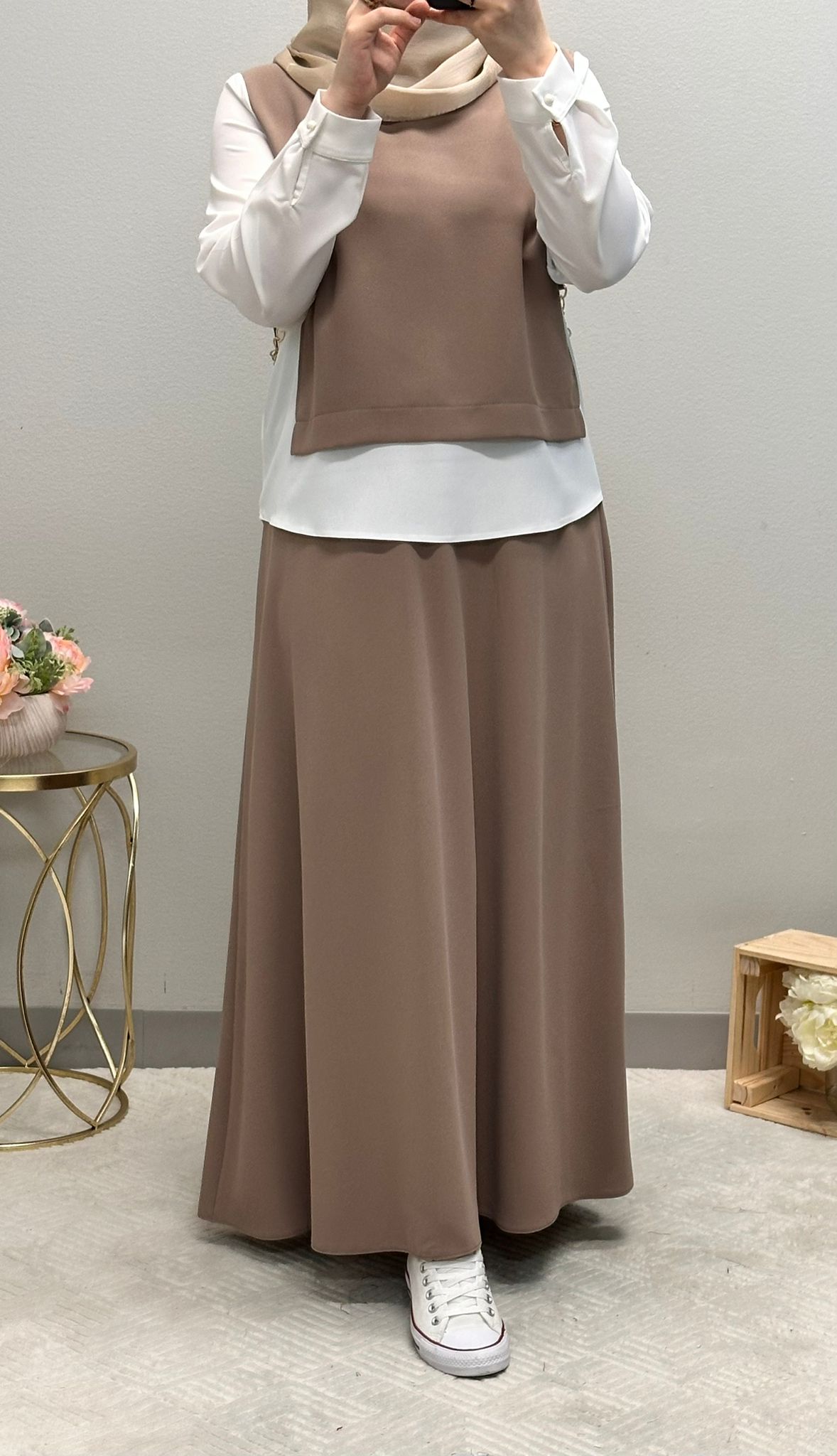 Modest Skirt Set with Accessorized Belt