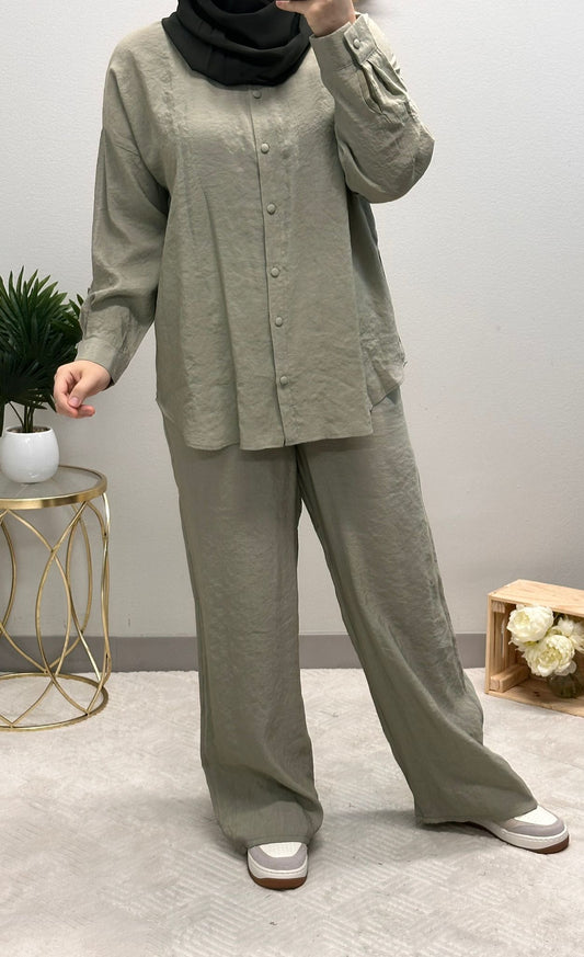 Soft Linen Two-piece Suit Set