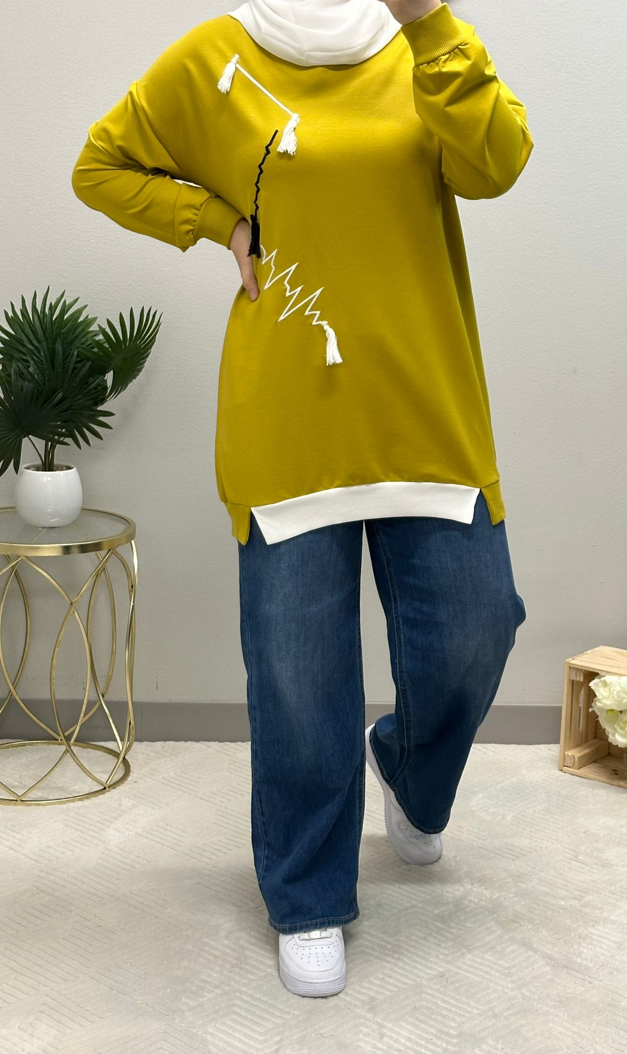 front embroidered sweatshirt