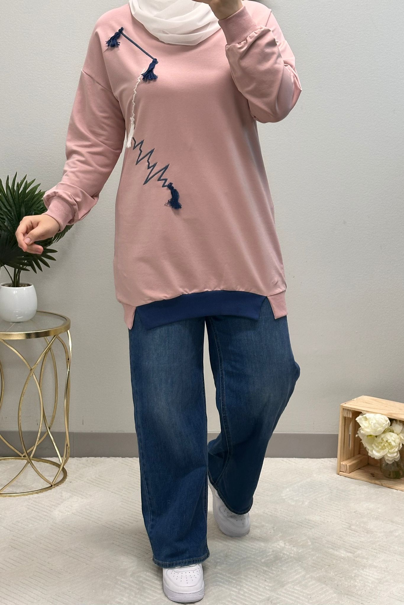 front embroidered sweatshirt