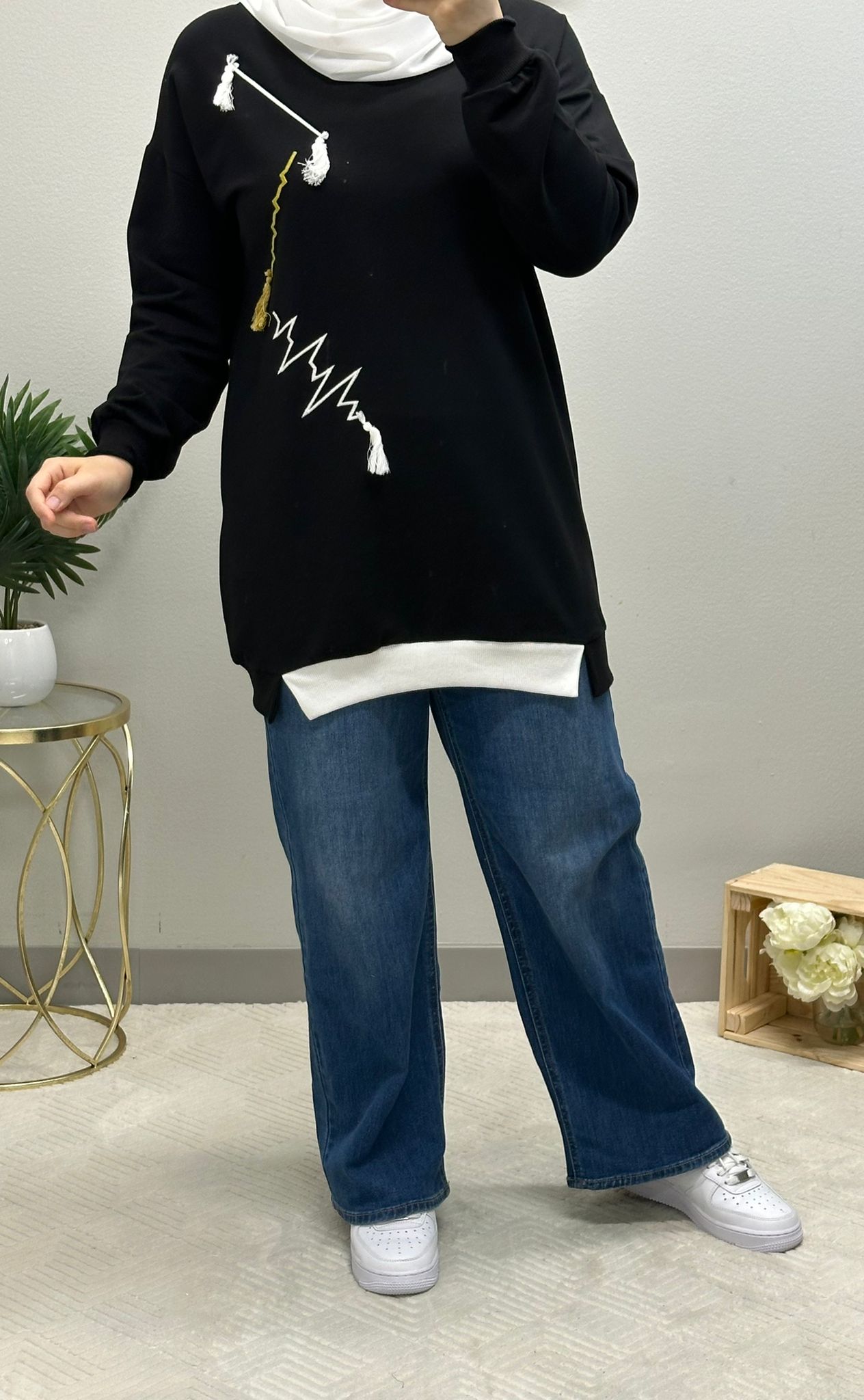 front embroidered sweatshirt