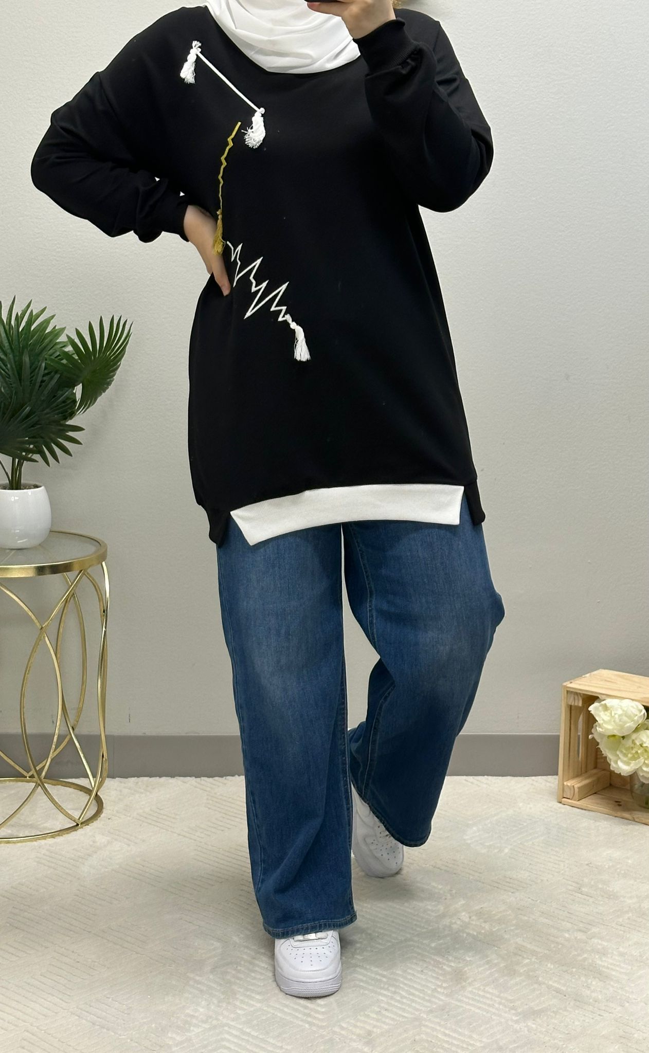 front embroidered sweatshirt