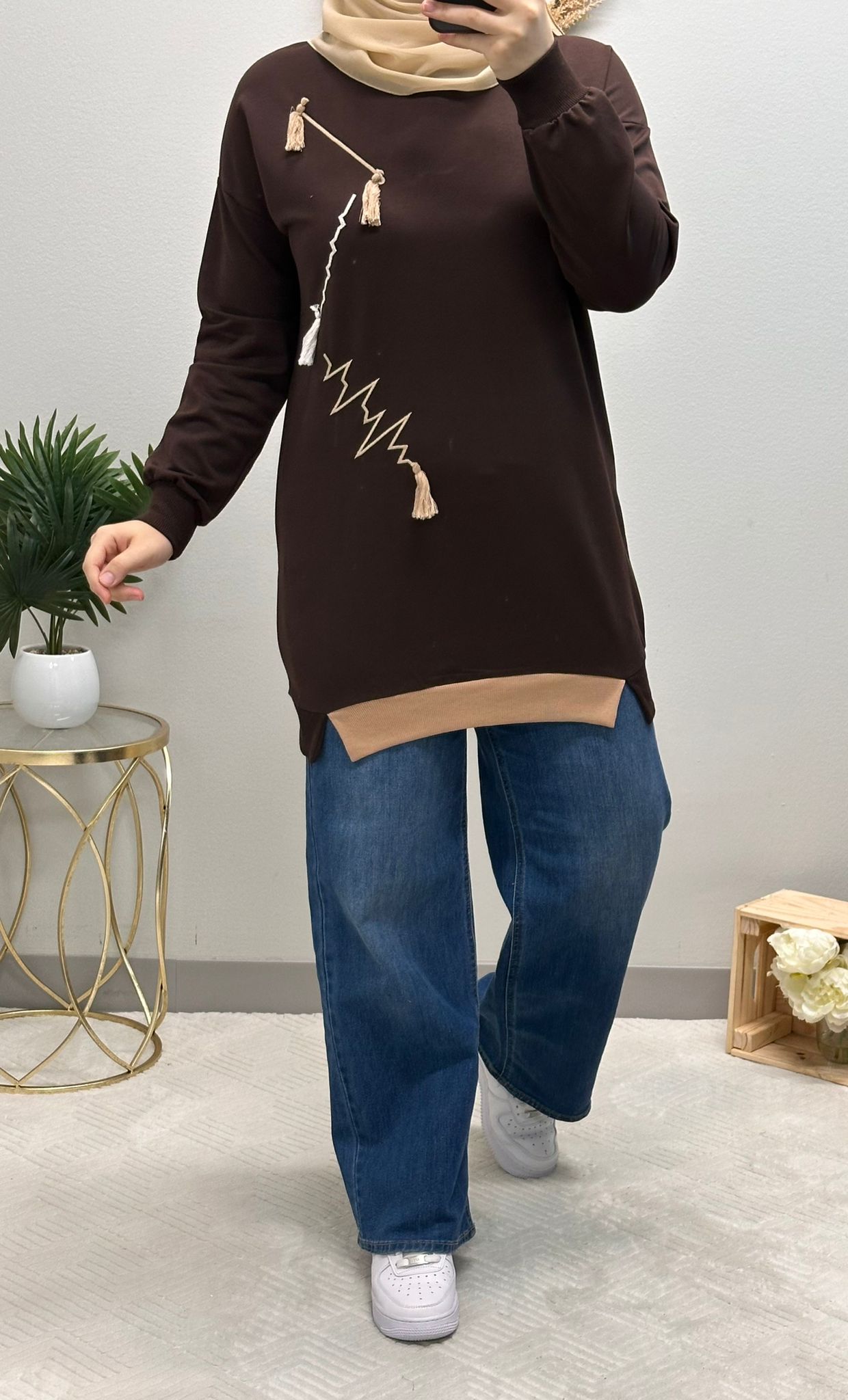 front embroidered sweatshirt