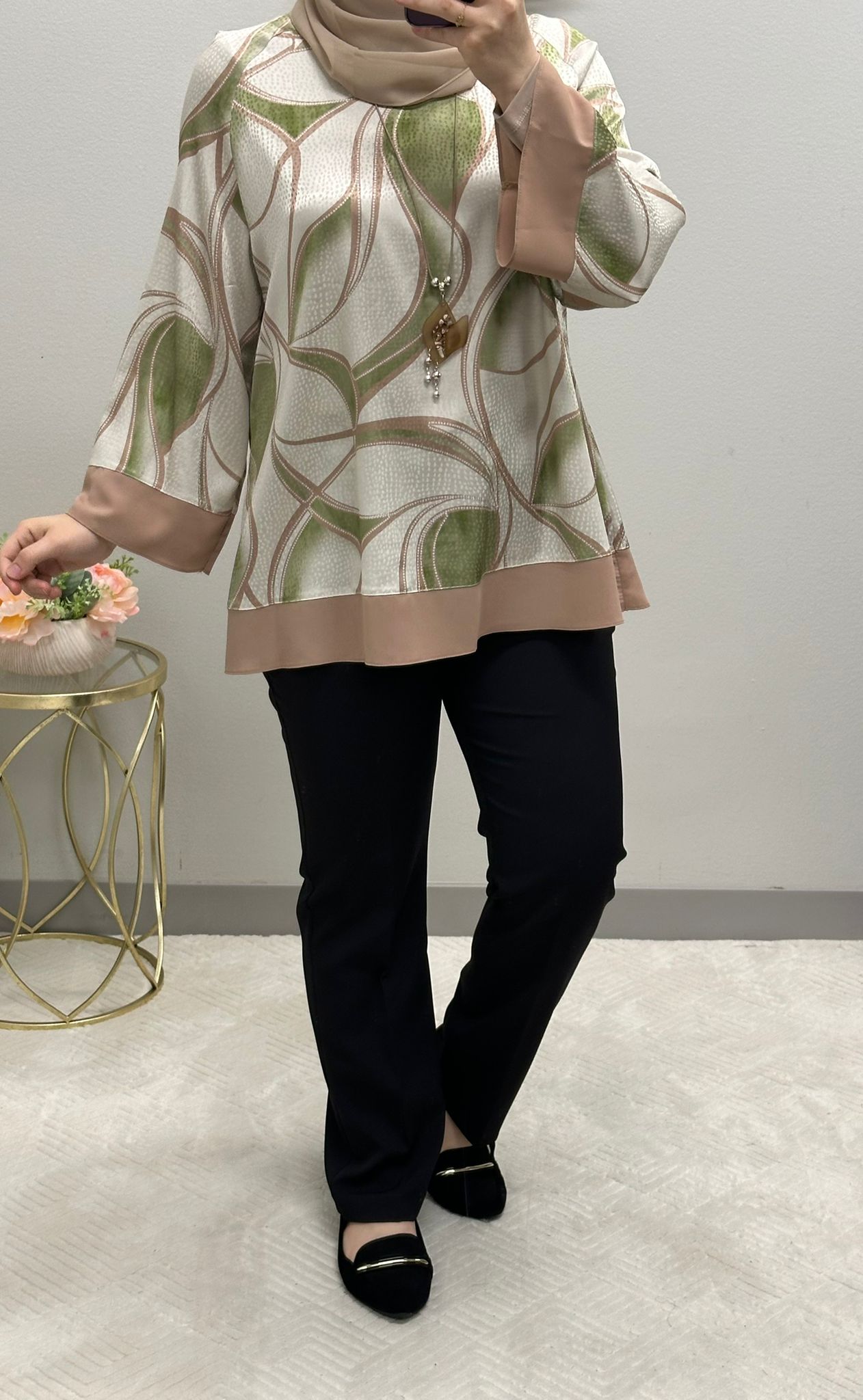 Printed loose blouse