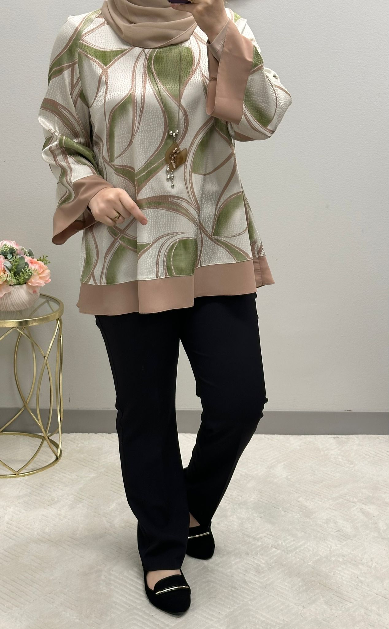 Printed loose blouse