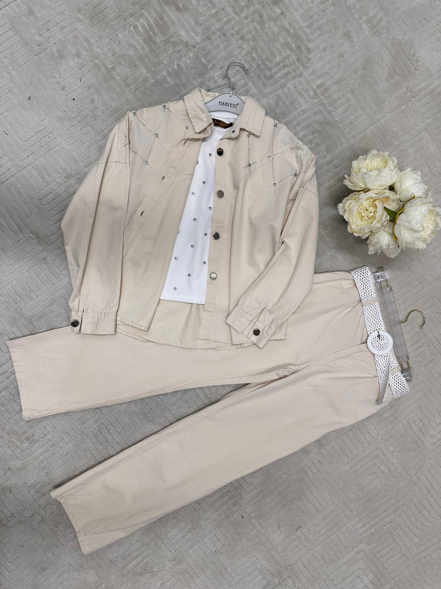 Three-piece kids gabardine set