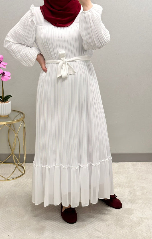 Pleated chiffon dress