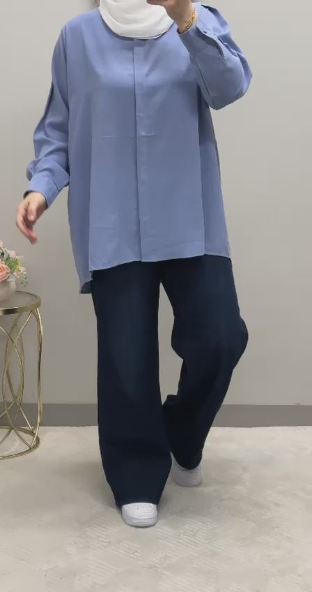 oversize backside pleated shirt