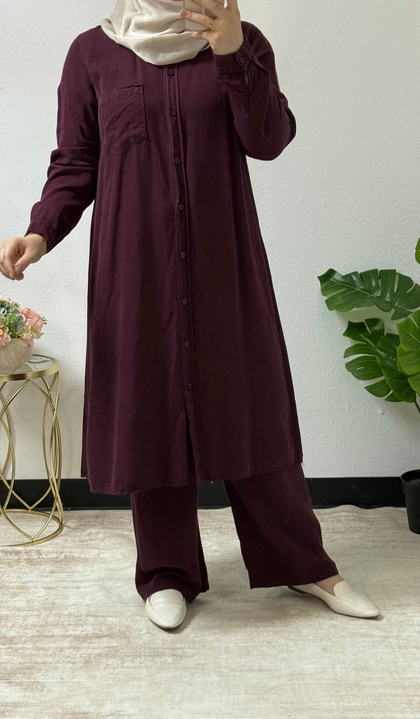 Plus Sizes Long Shirt Set