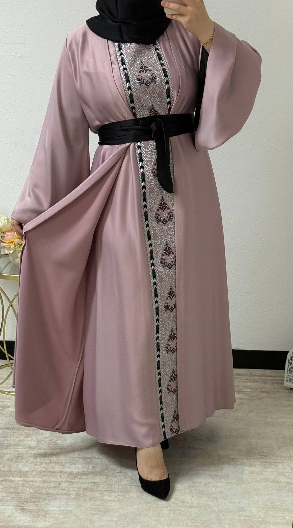 Embroidered Abaya Set