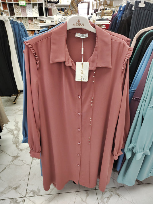 Simple Beaded Long Shirt