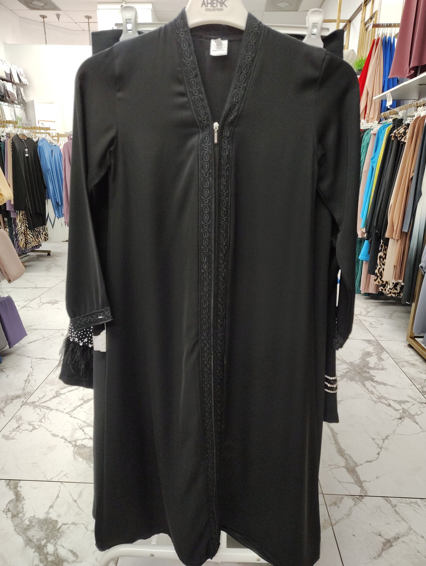 basic kids abaya - embroidered zipper